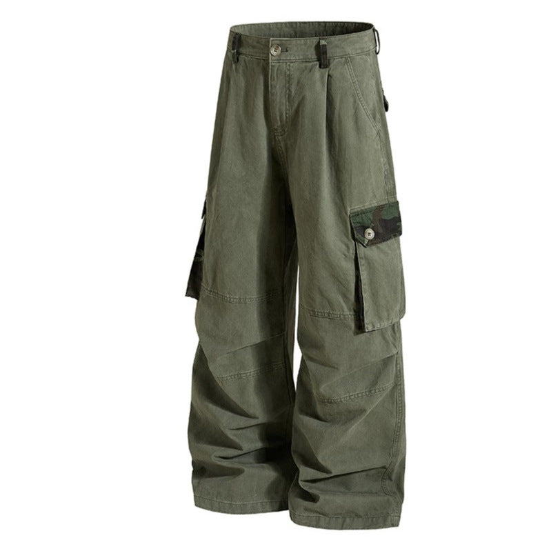 Damen weite Cargo-Hose im Utility-Stil mit hoher Taille und großzügigen Klappentaschen Shop Nory