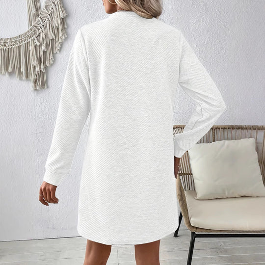 Damen lässiges Sweatkleid mit strukturiertem Design