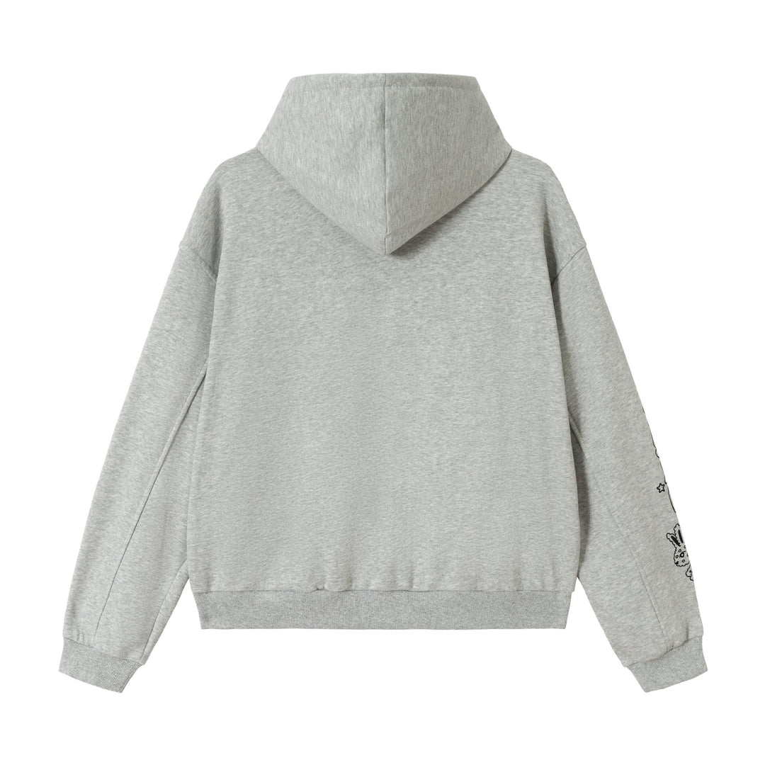Damen Oversize-Kapuzenjacke mit Reißverschluss, hohem Kragen und grafischen Tattoo-Prints Shop Nory