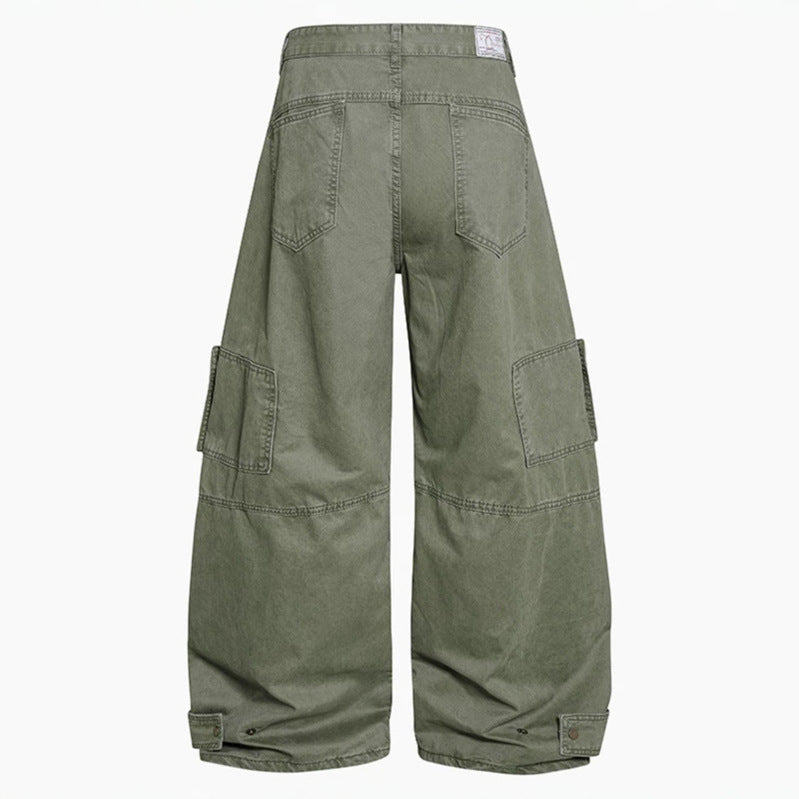 Damen weite Cargo‑Culotte‑Hose mit hoher Taille, Ballon‑Bein und aufgesetzten Klappentaschen Shop Nory
