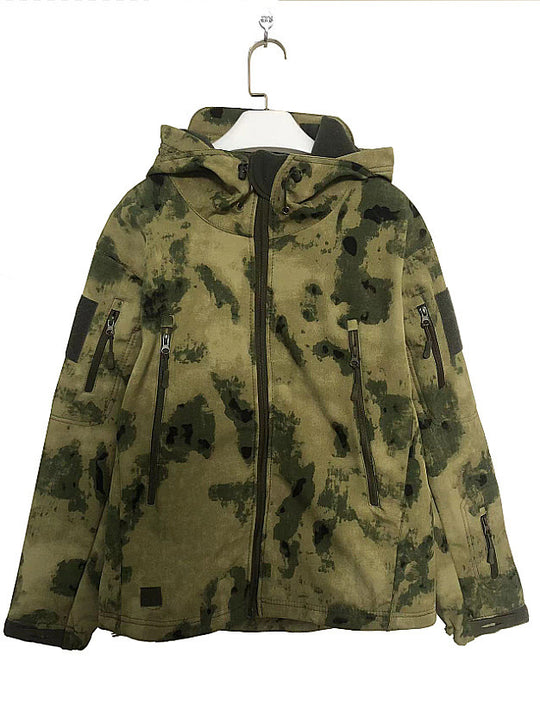 Herren taktische Softshell‑Fieldjacke mit Kapuze, Multifunktionstaschen und Klettpatchfläche Shop Nory