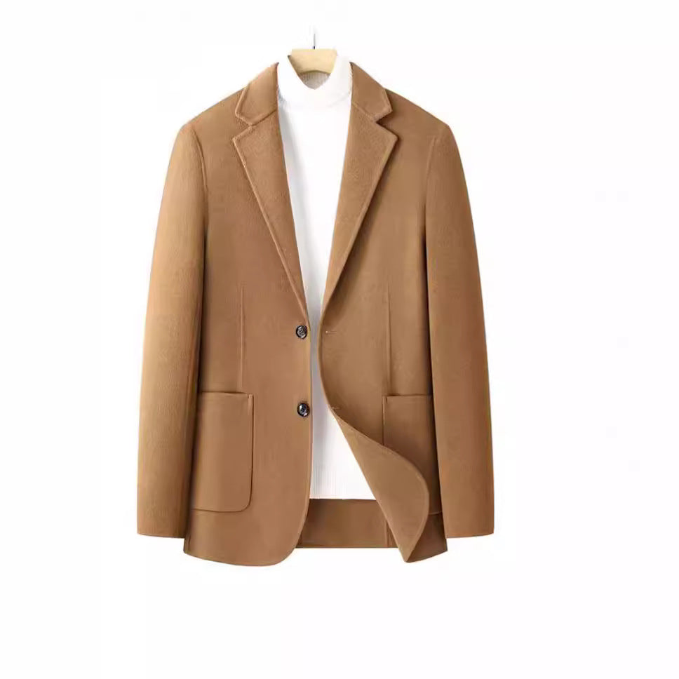 Herren Fischgrät-Wollblazer mit Reverskragen und aufgesetzten Taschen Shop Nory