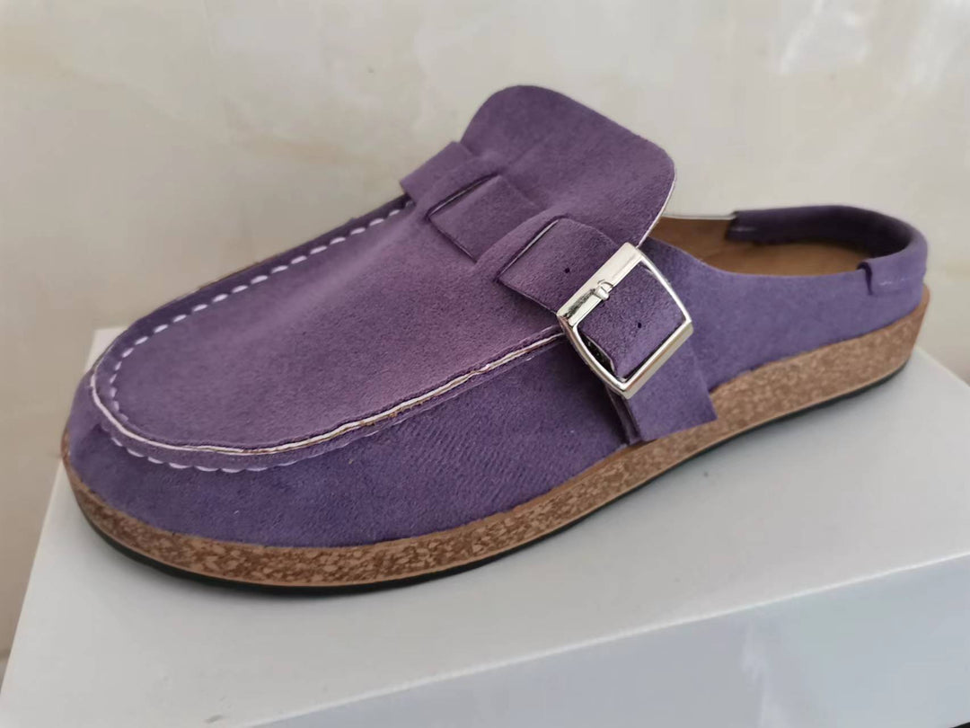 Damen Mokassin-Mule mit verstellbarer Schnalle und Kork-Plateau Shop Nory