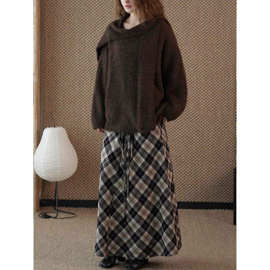 Damen Flauschiger Mohair-Mix Rundhals-Pullover mit legerer Longweste Shop Nory