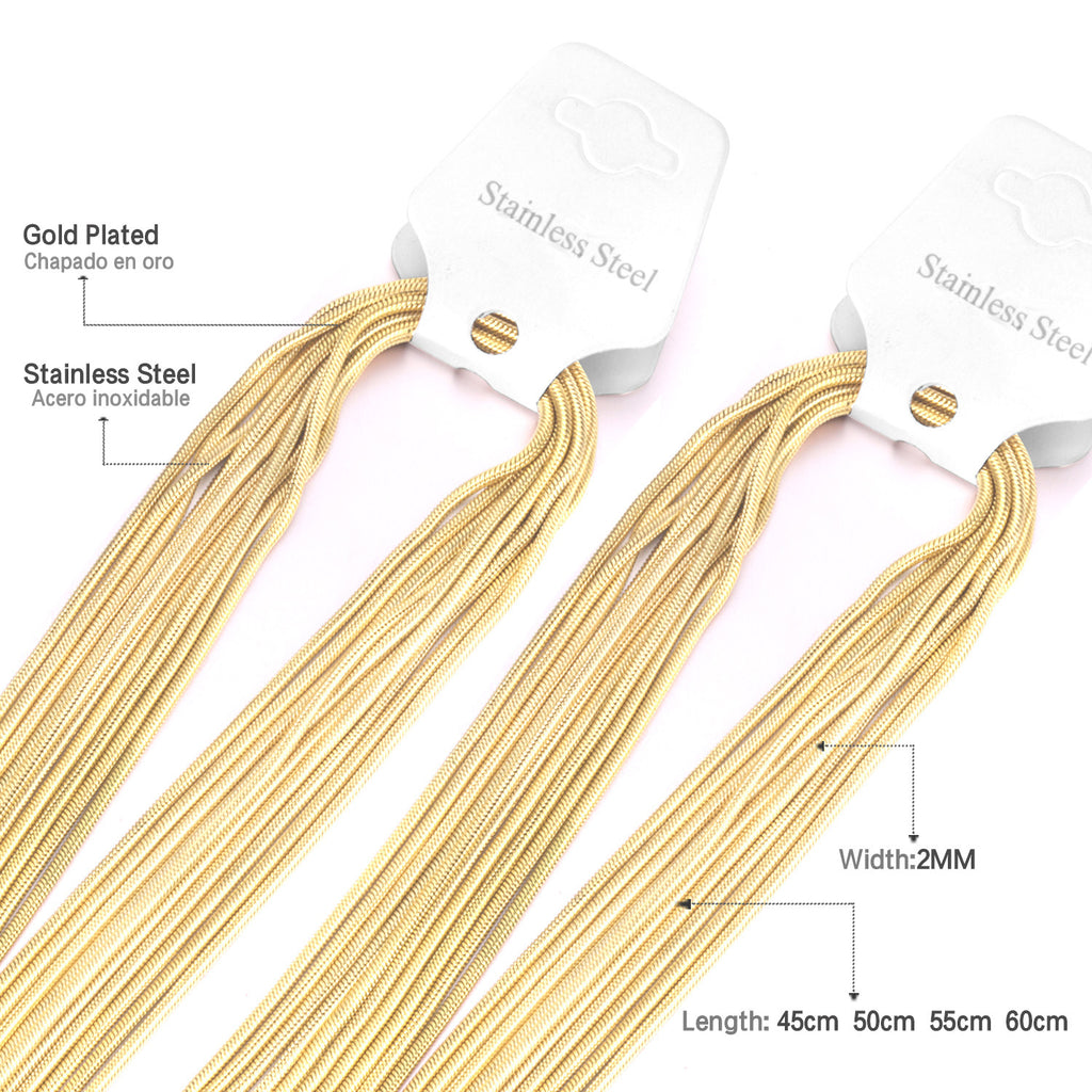 Damen Edelstahl-Halskette mit goldplattiertem Gliederdesign Shop Nory