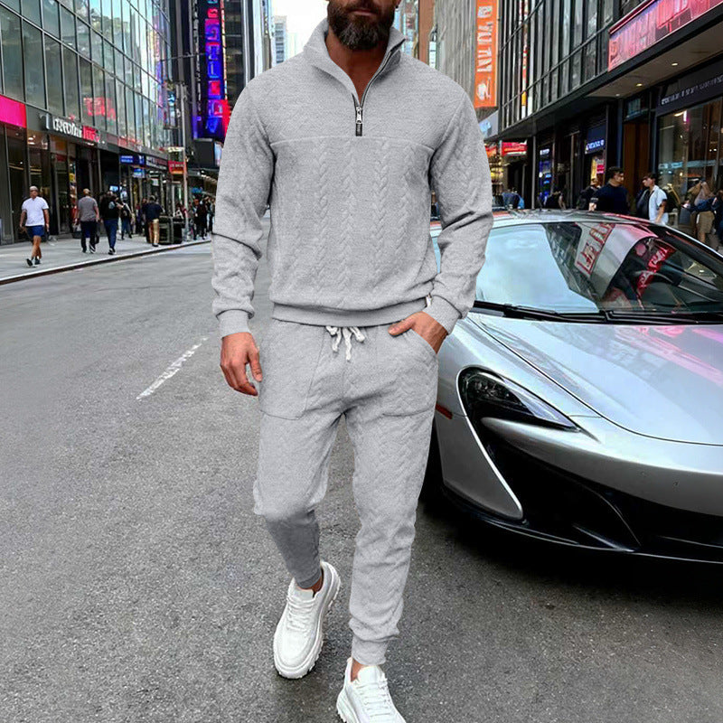 Herren Waffelstruktur-Halbzip-Loungewear-Set mit Cargo-Jogger Shop Nory