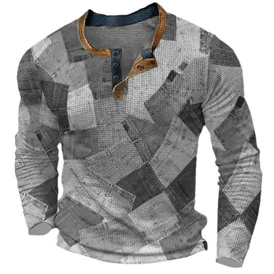 Herren Sportliches Langarmshirt mit Knopfleiste Shop Nory