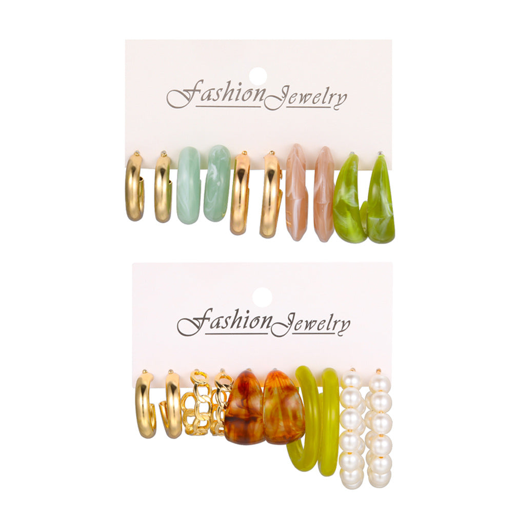 Damen Ohrringe-Set mit modernem, buntem Design und eleganten Akzenten Shop Nory