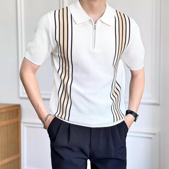 Herren Modisches Poloshirt mit Reißverschluss Shop Nory
