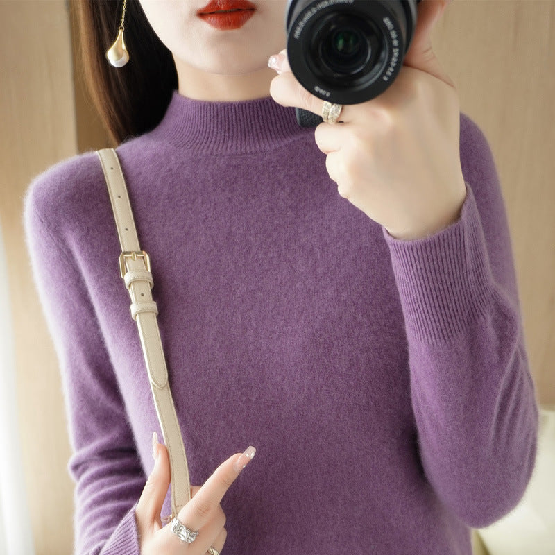 Damen Kurzrollkragenpullover in Kaschmir-Optik mit extralangen Rippbündchen Shop Nory