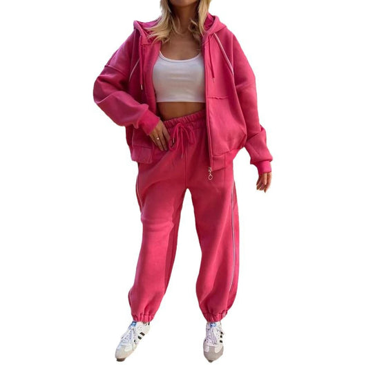 Damen weite Jogginghose mit hohem Bund und kontrastierendem Seitenstreifen Shop Nory