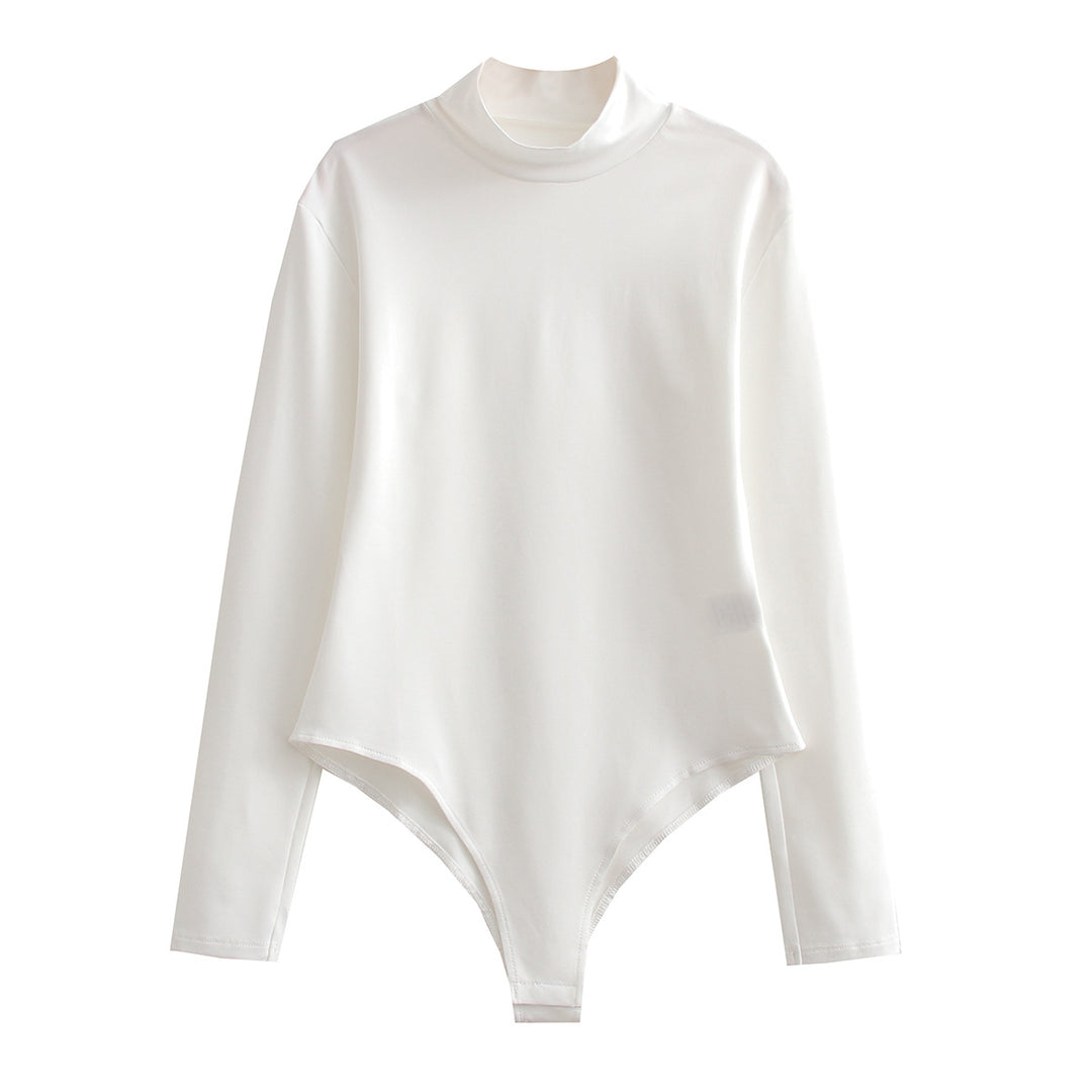 Damen Langarmbody mit Stehkragen aus dehnbarem Stretchstoff Shop Nory