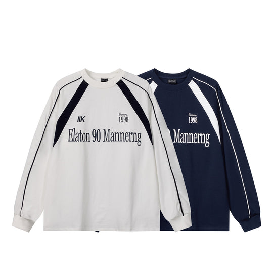 Unisex Oversize-Sweatshirt im Retro-Sportstil mit Raglanärmeln und Kontrastpaspel Shop Nory