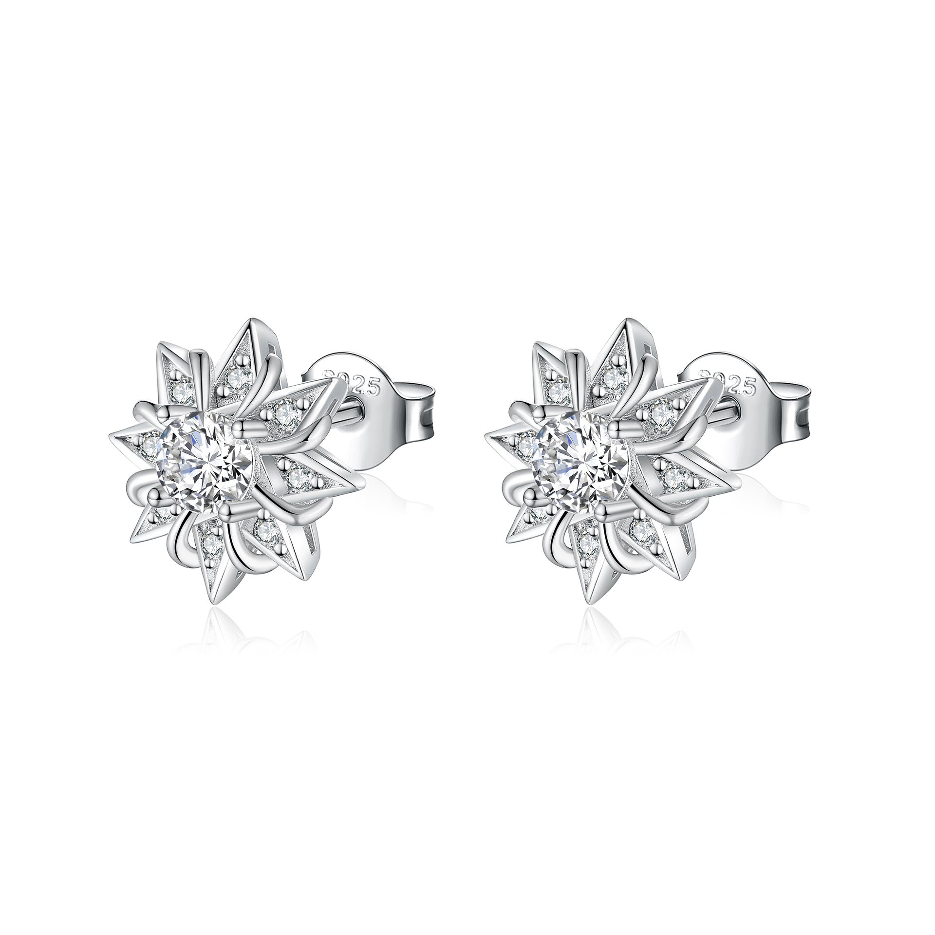 Damenohrringe im floralen Sternen-Design mit funkelnden Zirkonia Shop Nory