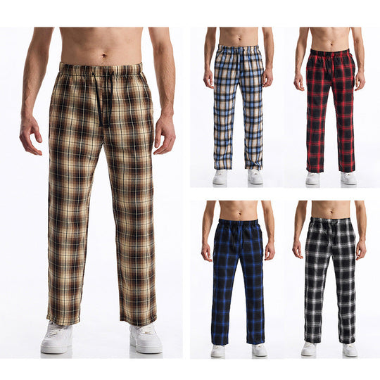 Herren bequeme Freizeithose mit Karomuster
