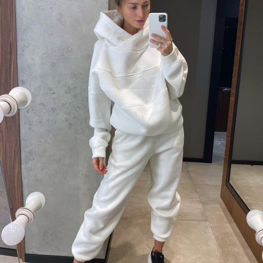 Damen Oversized Loungewear-Set aus schwerem French-Terry mit strukturierter Kapuze und Relax-Jogginghose Shop Nory