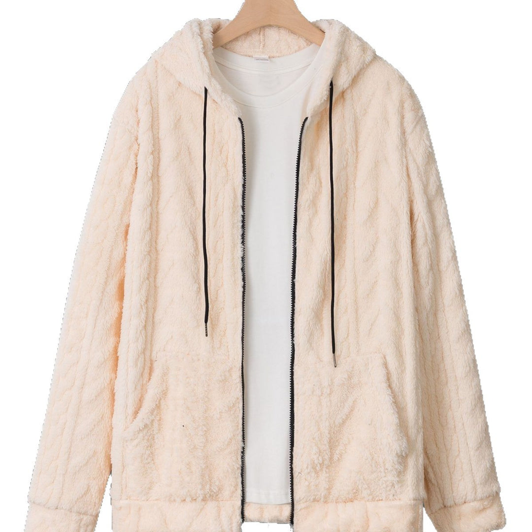 Herren kuschelige Kapuzenjacke aus Teddyfleece mit durchgehendem Reißverschluss und Kängurutaschen Shop Nory