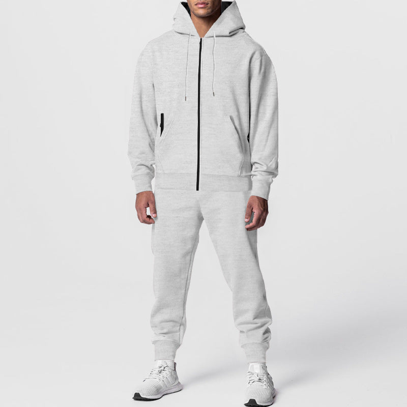 Herren nan zweiteiliges Trainingsset mit durchgehendem Reißverschluss, doppellagiger Kapuze und tapered Jogginghose Shop Nory