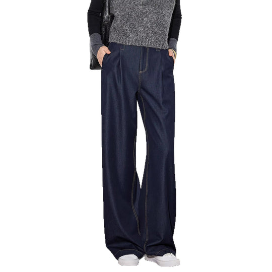 Damen Elegante Hohe Taillierte Wide-Leg Jeans Shop Nory
