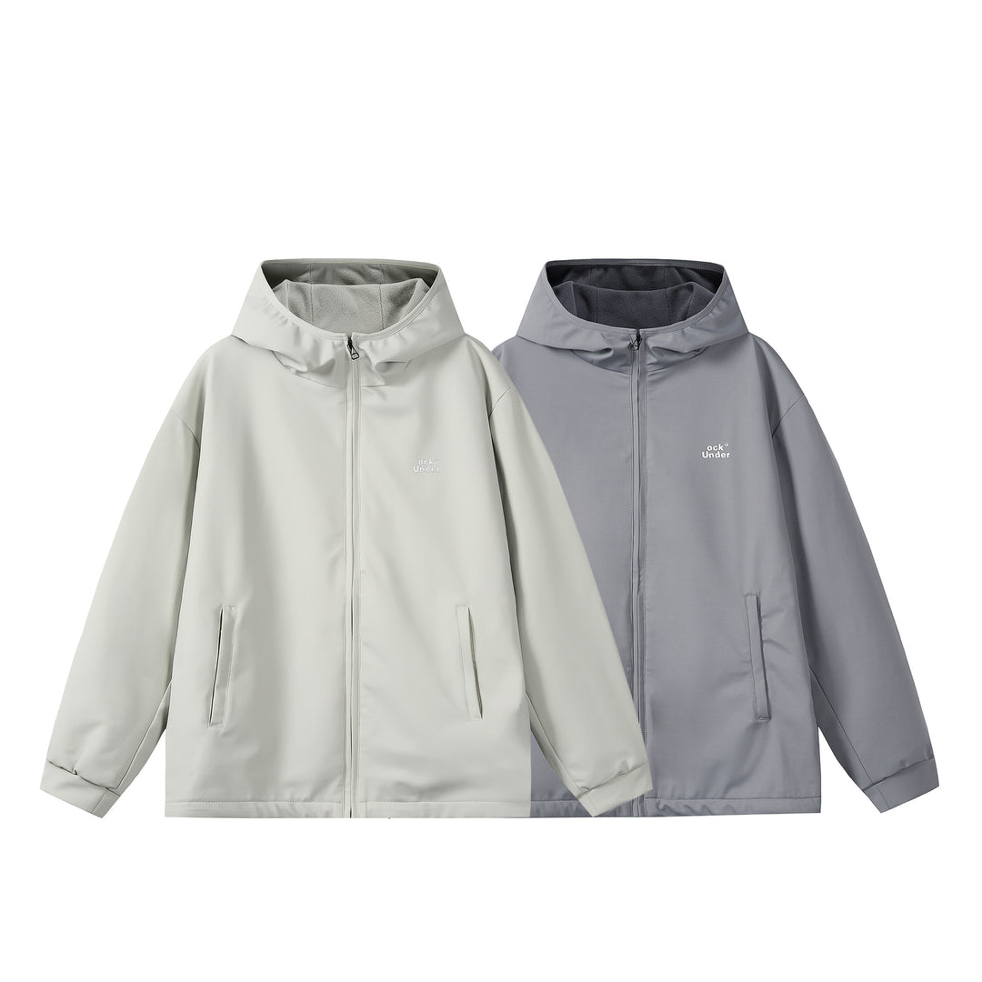 Unisex Wind- und Regenjacke mit Kapuze, wasserabweisender Softshell‑Hülle und wärmendem Fleecefutter Shop Nory