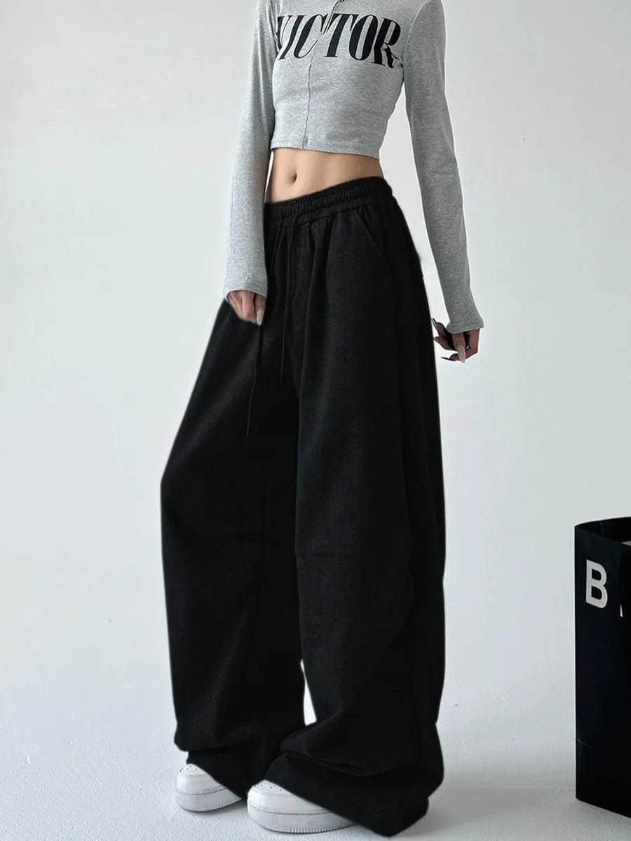 Damen Bequeme weite Jogginghose mit elastischem Bund und praktischen Taschen