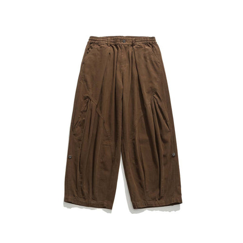 Herren Weite Cropped-Canvas-Hose im Utility‑Look mit elastischem Bund und markanten Falten Shop Nory