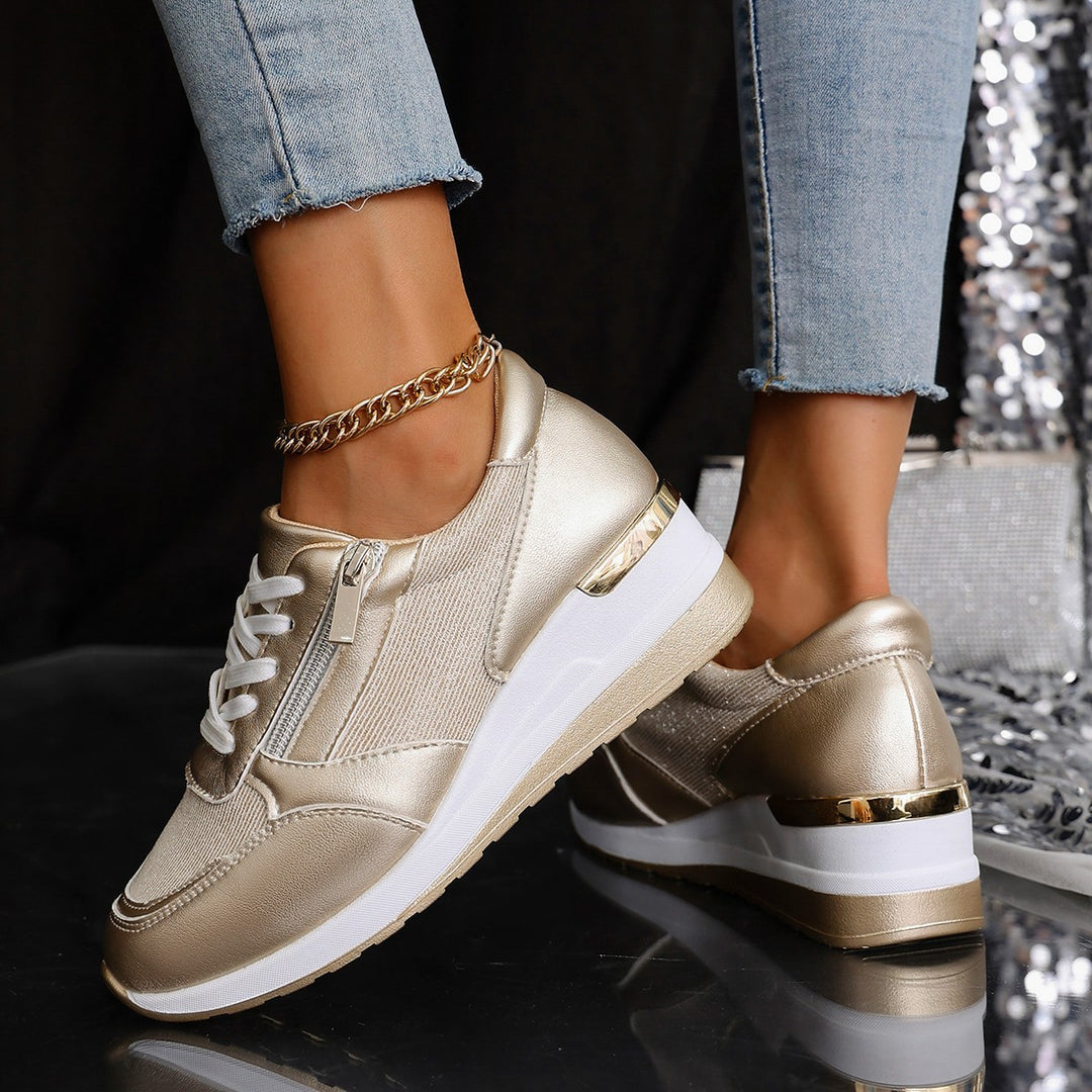 Damen Plateau-Sneaker mit Keilabsatz und Reißverschluss Shop Nory