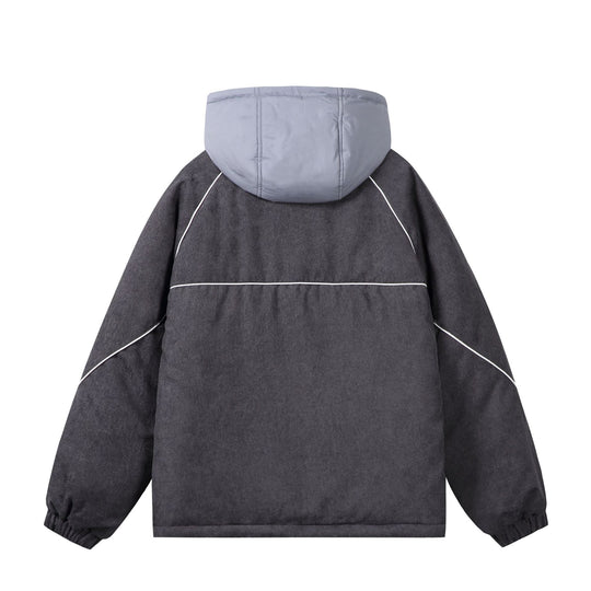 Unisex Wattierte Cord-Fieldjacke mit Kapuze und großen Utility‑Taschen Shop Nory