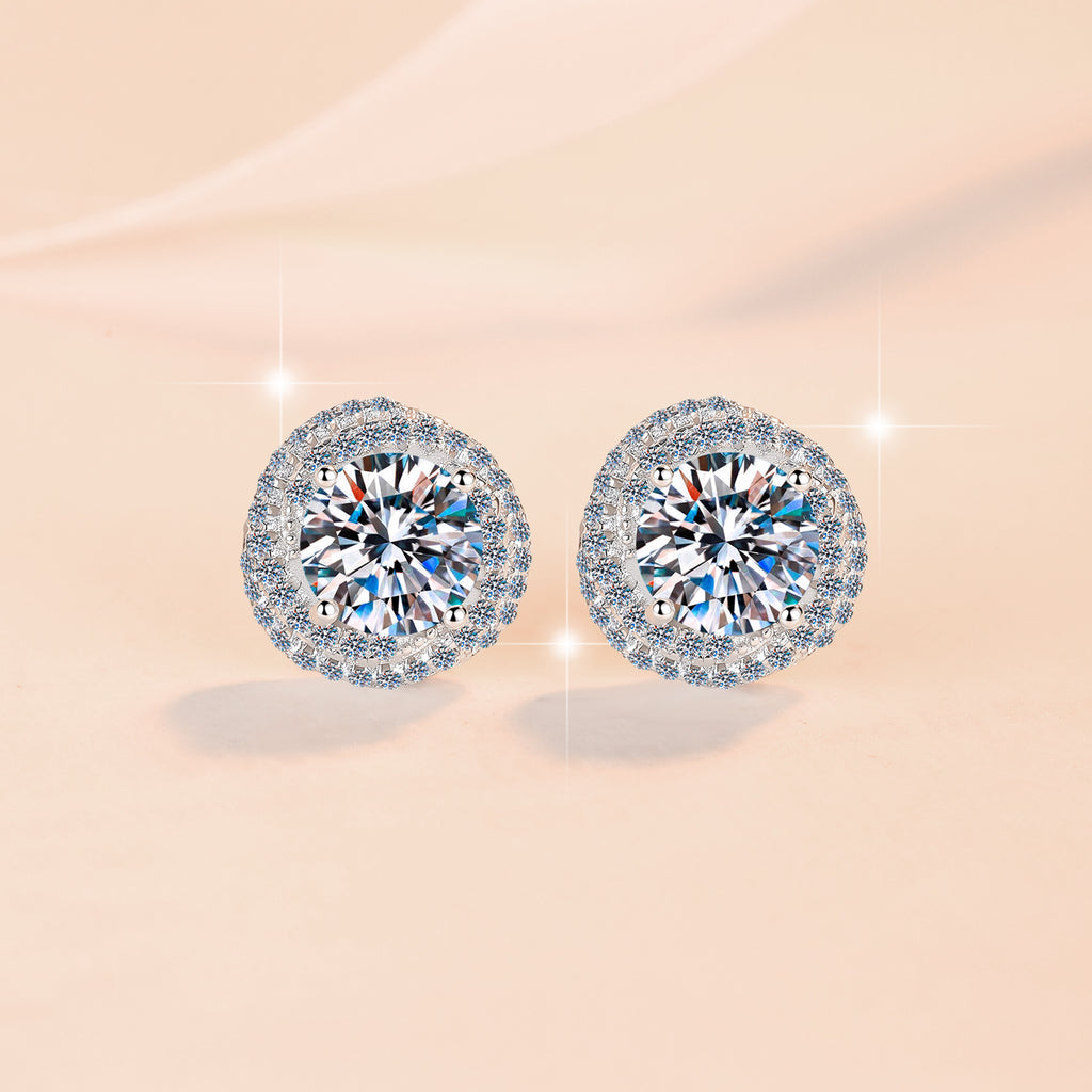 Damen Ohrringe mit exquisitem Kristallrahmen und funkelndem Zirkonia Shop Nory