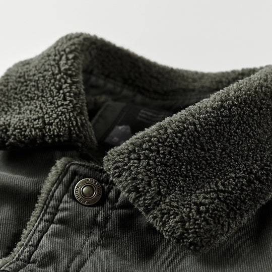 Herren robuster Canvas-Fieldblouson mit wärmender Sherpa-Innenlage und Hemdkragen Shop Nory