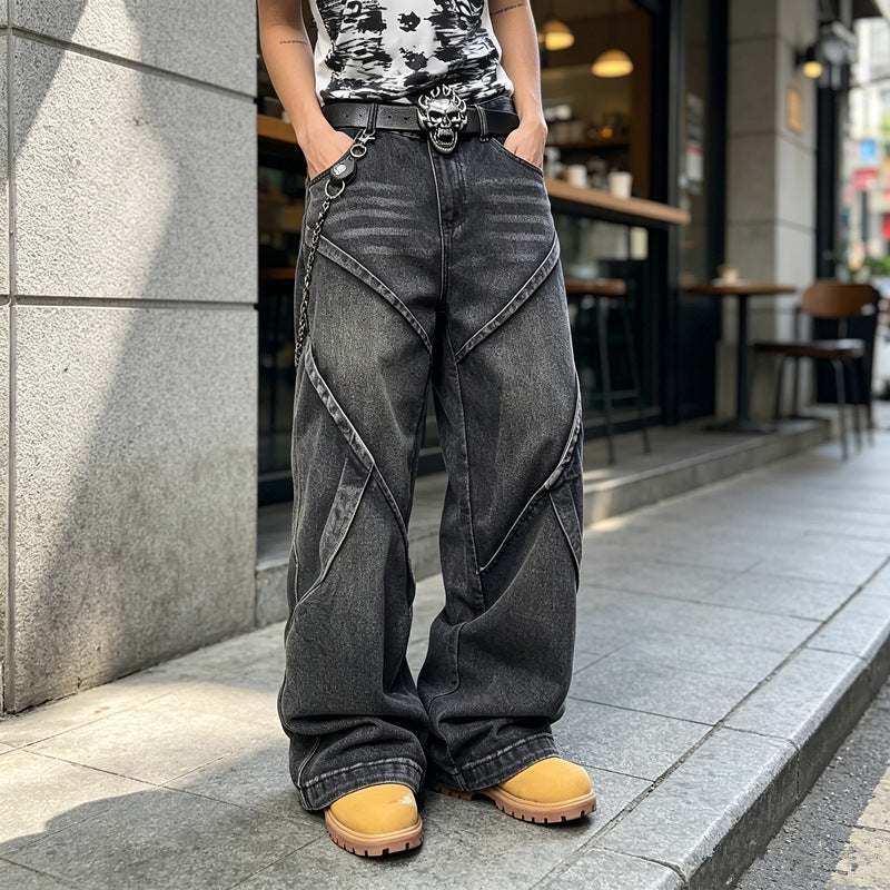 Damen Modische Baggy-Jeans mit einzigartigen Nähte Shop Nory