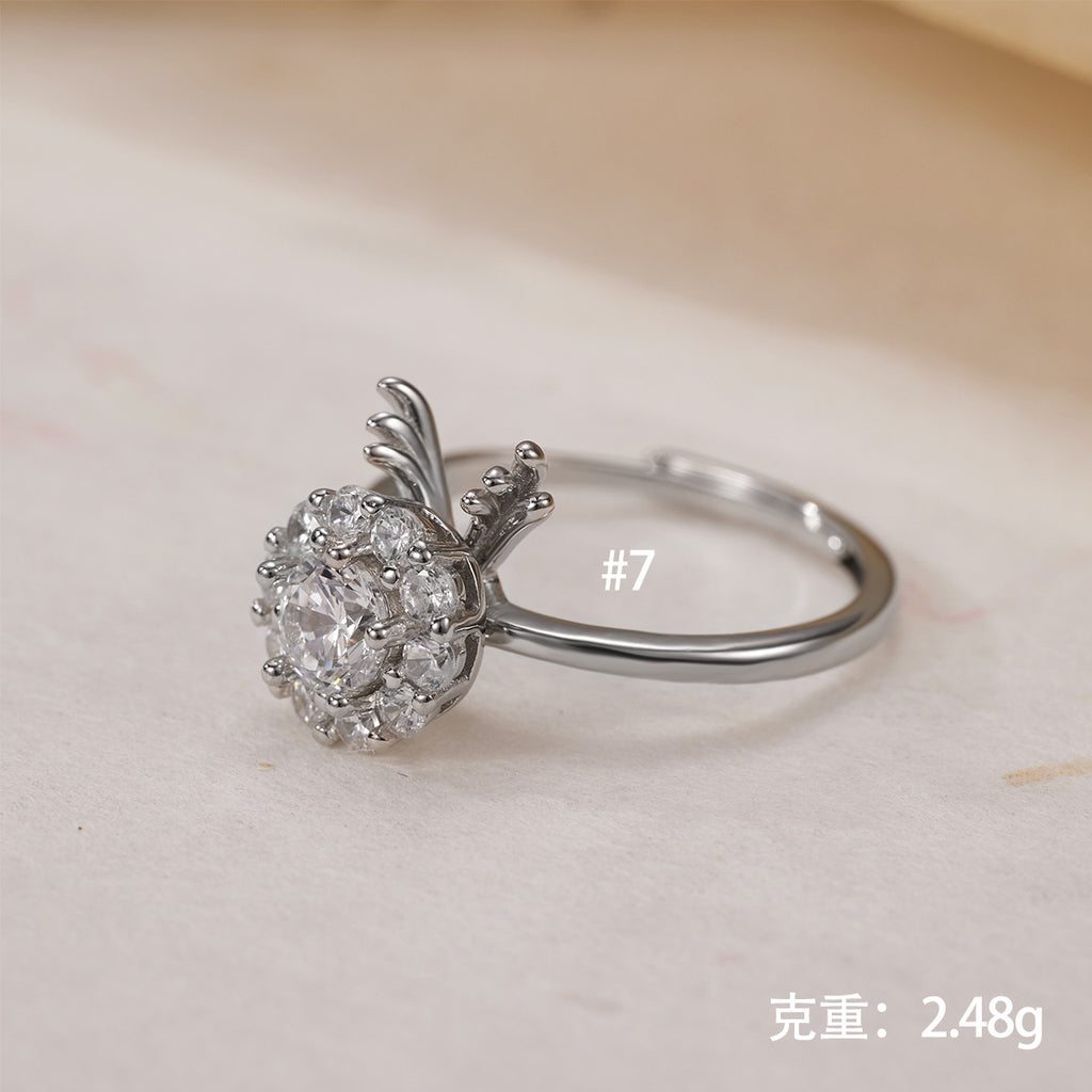 Damen Ring mit luxuriösem Zirkonia-Kristallbesatz Shop Nory