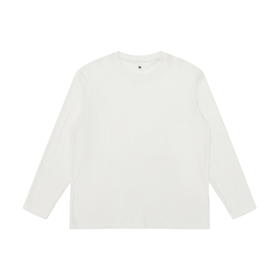 Unisex Fein geripptes Langarmshirt mit Rundhalsausschnitt und leichter Oversize-Silhouette Shop Nory