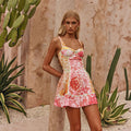 Damen Minikleid mit verspieltem Blumendesign Shopnory