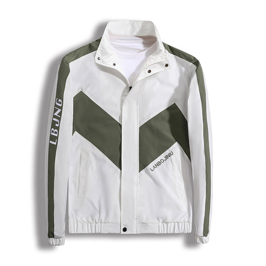 Herren Sportliche Übergangsjacke mit hohem Kragen und modernen geometrischen Akzenten Shop Nory
