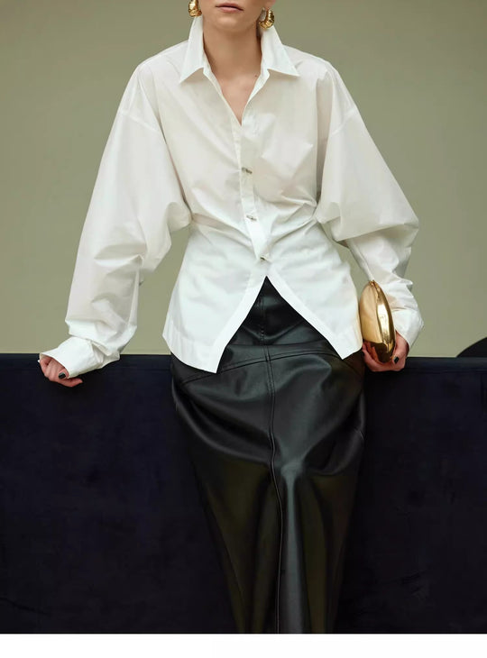 Damen Oversized Bluse mit ausgefallenem Schnitt Shop Nory