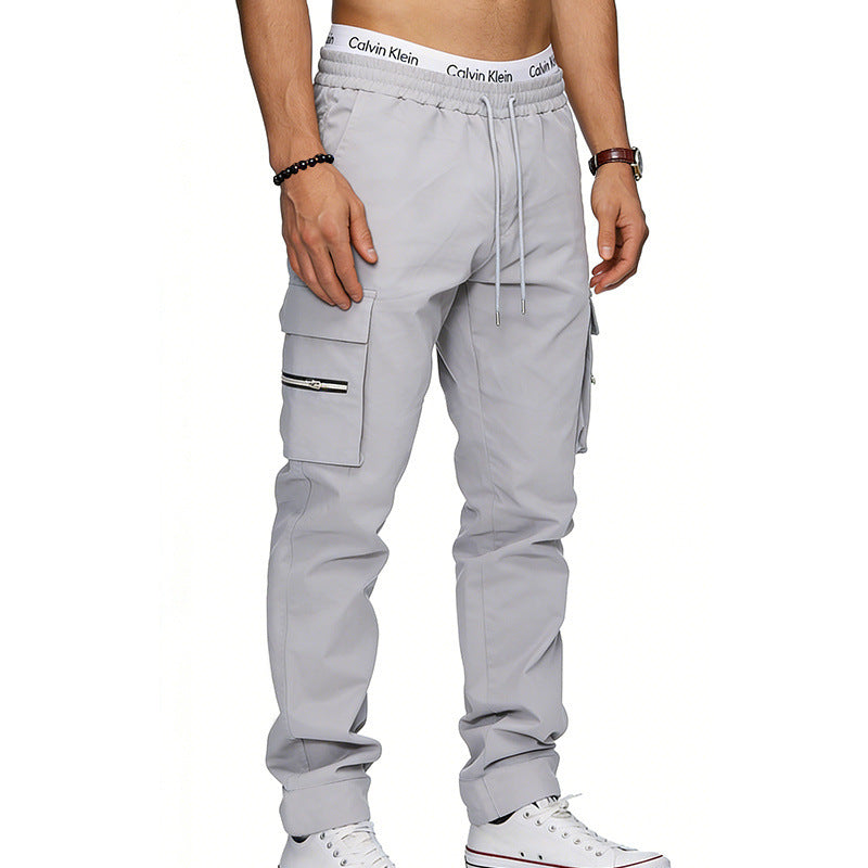 Herren Cargojogginghose mit elastischem Bund, Kordelzug und Reißverschlusstaschen Shop Nory