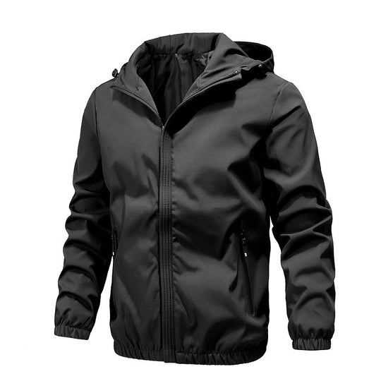 Herren Leichte Outdoor-Softshelljacke mit Kapuze, wasserabweisender Membran und Reißverschlusstaschen Shop Nory
