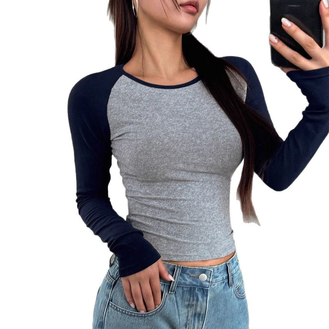 Damen Enganliegendes Raglan-Langarmshirt mit Stretch und Daumenloch Shop Nory