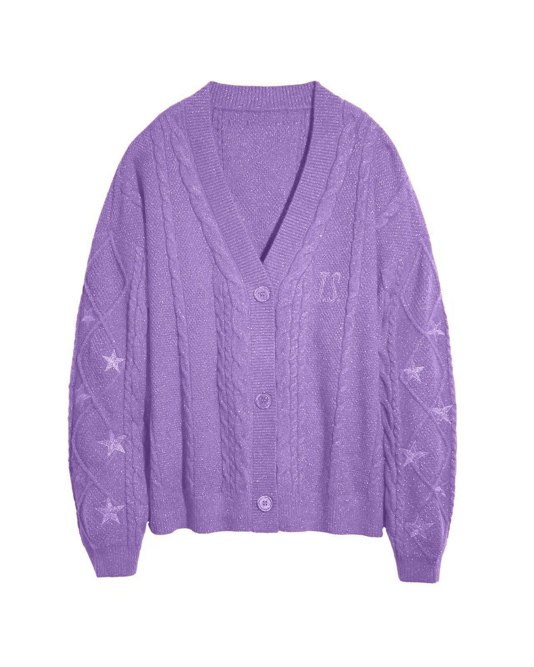 Damen Strickcardigan mit Zopfstrick, Stern‑Stickerei und Glanzfäden Shop Nory