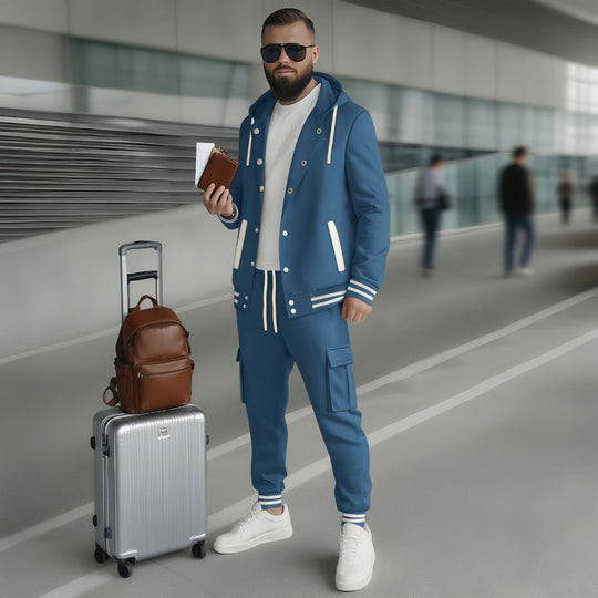 Herren sportlicher Freizeitanzug mit funktionalen Taschen und hochwertiger Verarbeitung