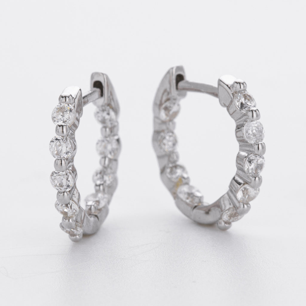 Damen Creolen mit strahlenden Zirkonsteinen aus hochwertigem 925 Sterling Silber Shop Nory