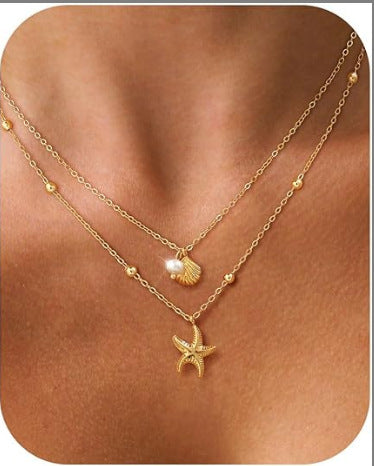 Damen mehrlagige Kette mit maritimen Anhängern Shop Nory