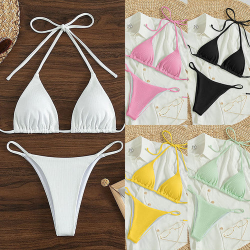 Damen Triangel-Bikini mit raffiniertem Bindesystem