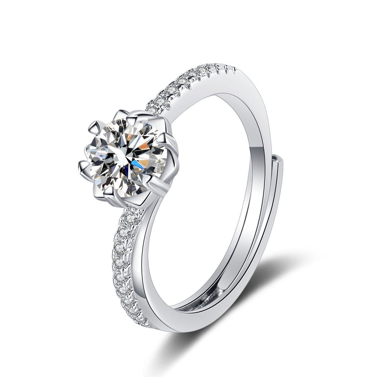 Damen Verlobungsring mit kunstvollem Zirkonia-Setting Shop Nory