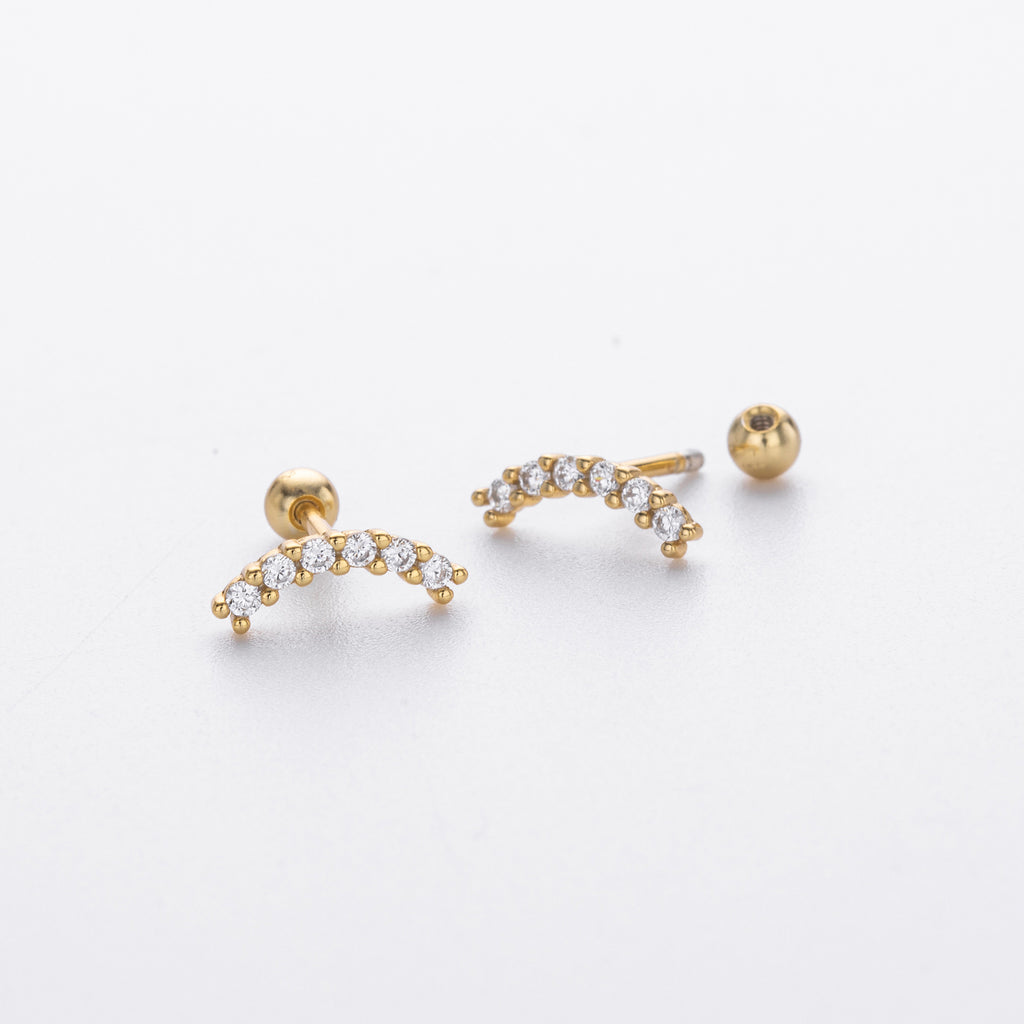 Damen Ohrstecker mit eleganter Bögen-Design aus 925 Sterling Silber Shop Nory