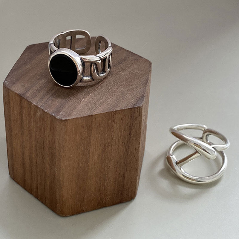 Damen Modischer Offener Ring mit stilvollem Kreis- und Zickzack-Design Shop Nory