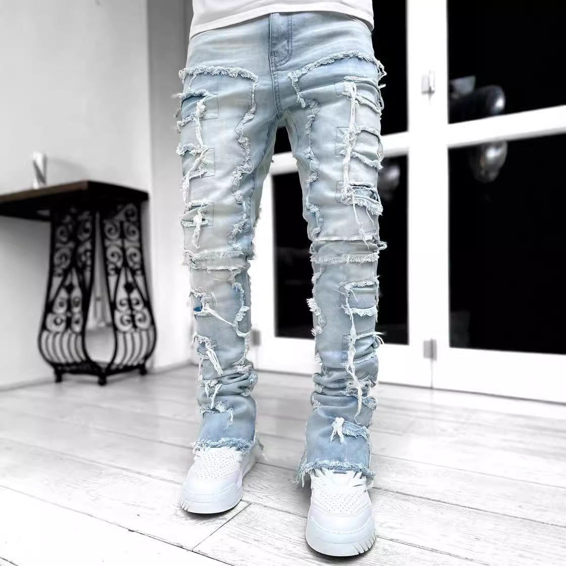 Herren Schnittige Jeanshose mit Rissoptik