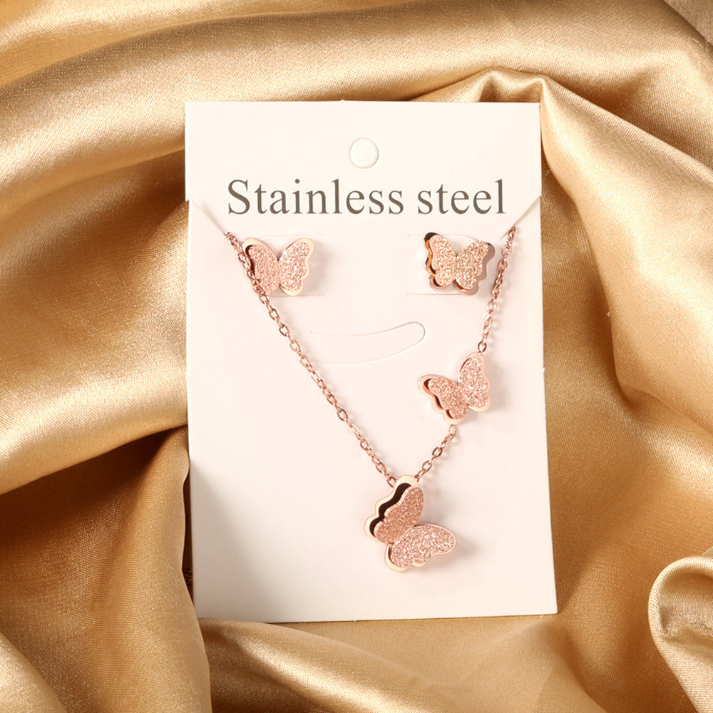 Damen Schmuckset mit elegantem Schmetterlingsdesign aus hochwertigem Edelstahl Shop Nory
