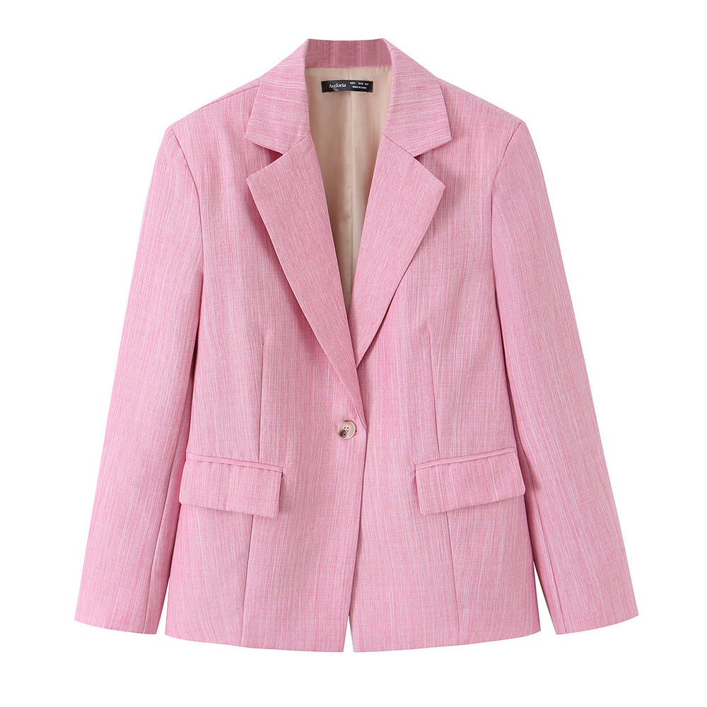 Damen Zweiteiliges Kurzblazer- und hochtailliertes Weitbein-Hosen-Set Shop Nory